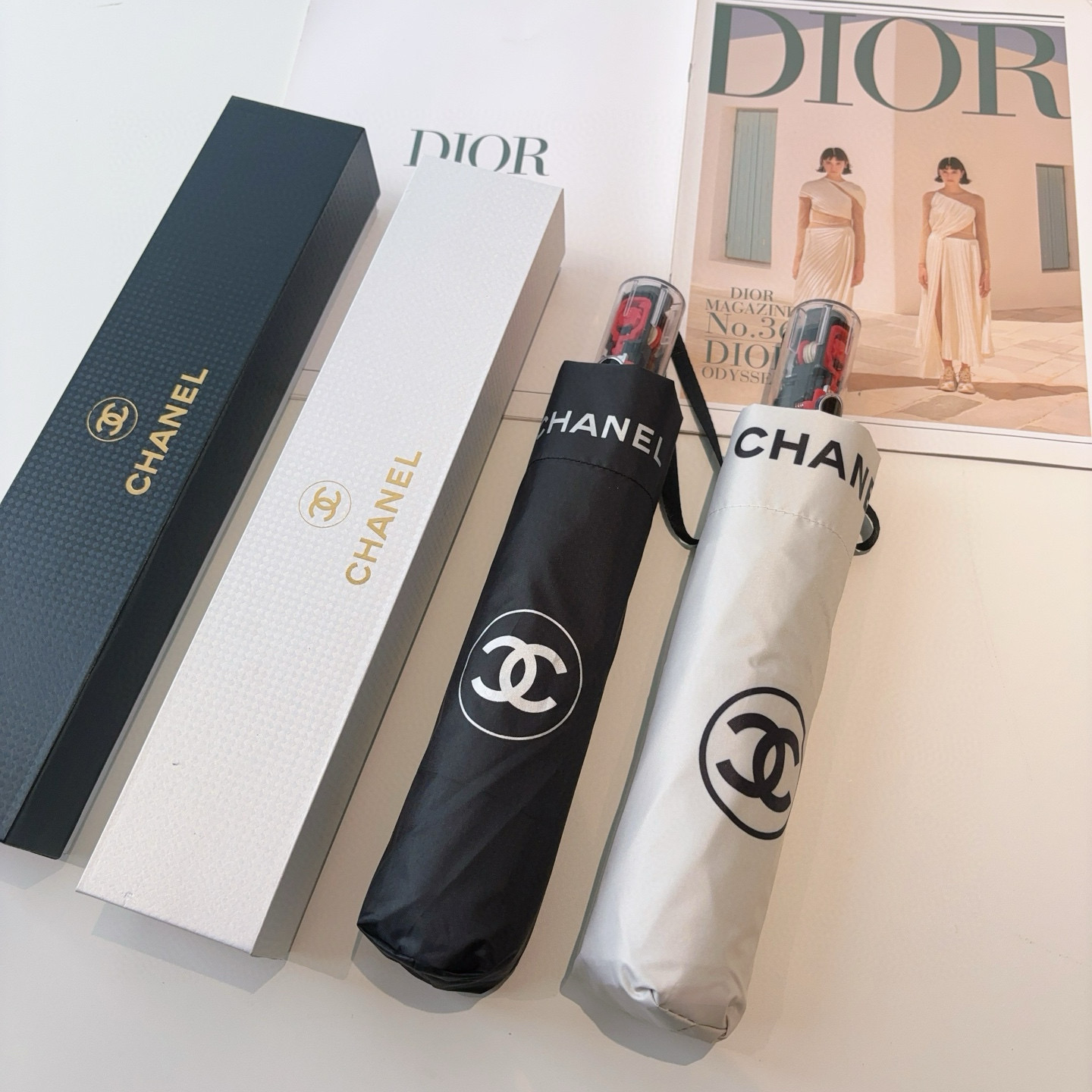  CHANEL（香奈儿）三折自动折叠晴雨伞 选用台湾进口UV防紫外线伞布 原单代工级品质 
