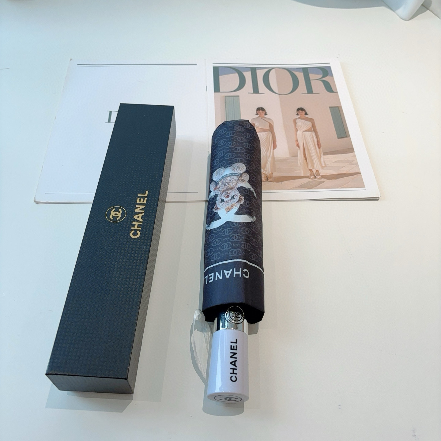  CHANEL（香奈儿）三折自动折叠晴雨伞 选用台湾进口UV防紫外线伞布 原单代工级品质 