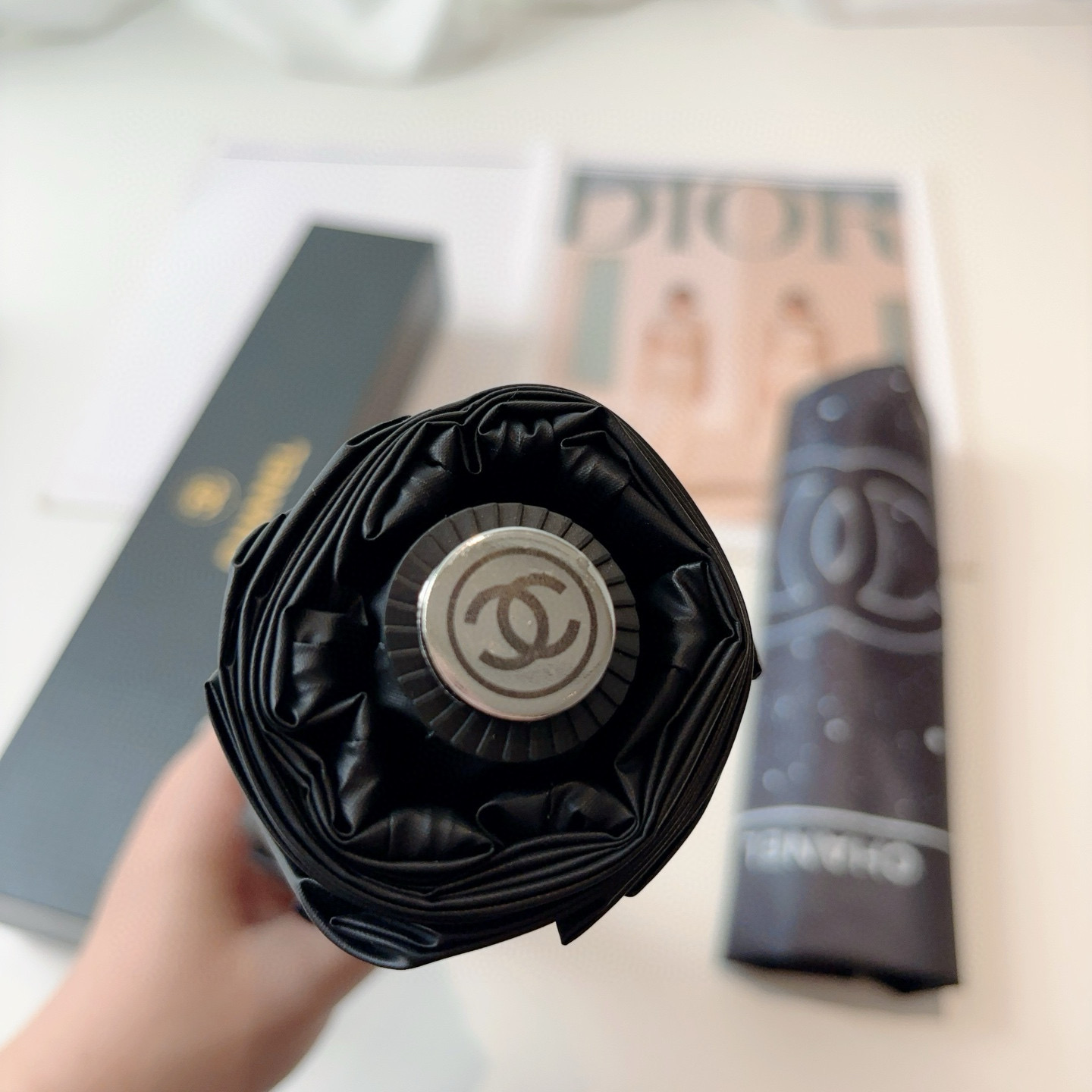  CHANEL（香奈儿）三折自动折叠晴雨伞 选用台湾进口UV防紫外线伞布 原单代工级品质 