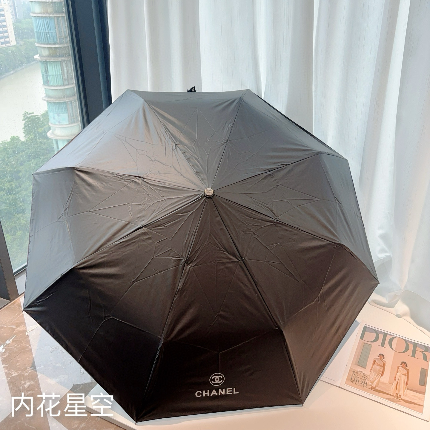  CHANEL（香奈儿）三折自动折叠晴雨伞 选用台湾进口UV防紫外线伞布 原单代工级品质 