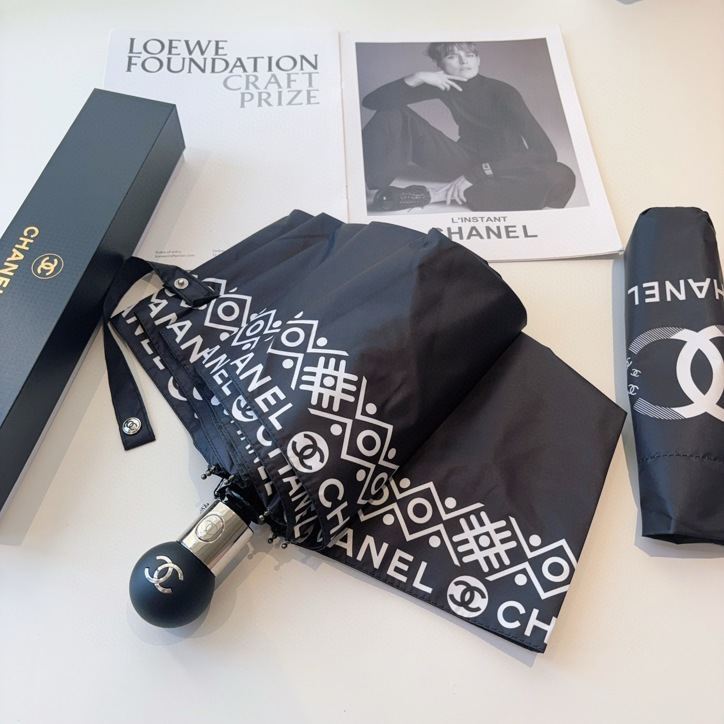  CHANEL（香奈儿）三折自动折叠晴雨伞 选用台湾进口UV防紫外线伞布 原单代工级品质 