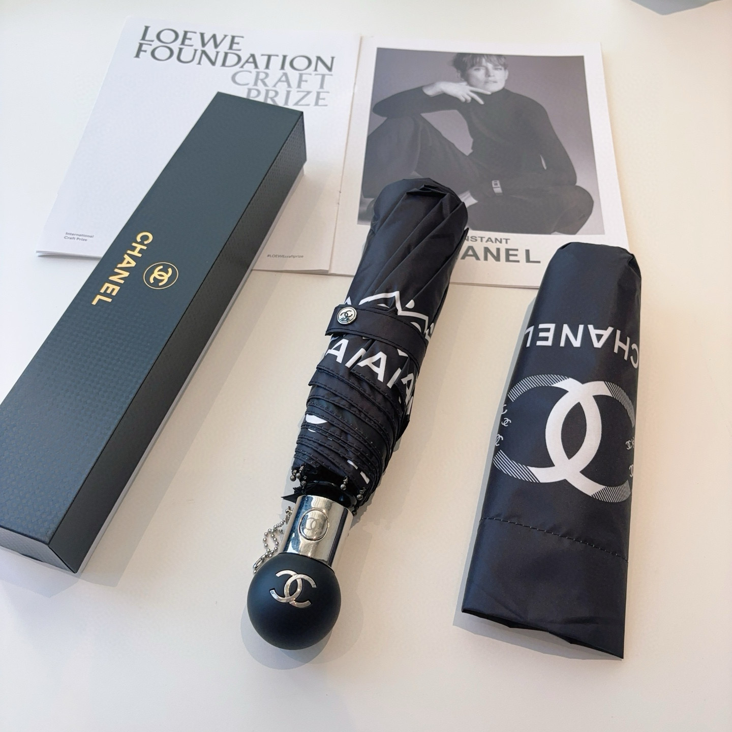  CHANEL（香奈儿）三折自动折叠晴雨伞 选用台湾进口UV防紫外线伞布 原单代工级品质 