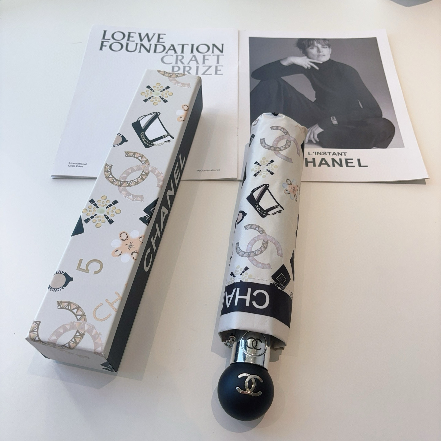  CHANEL（香奈儿）三折自动折叠晴雨伞 选用台湾进口UV防紫外线伞布 原单代工级品质 