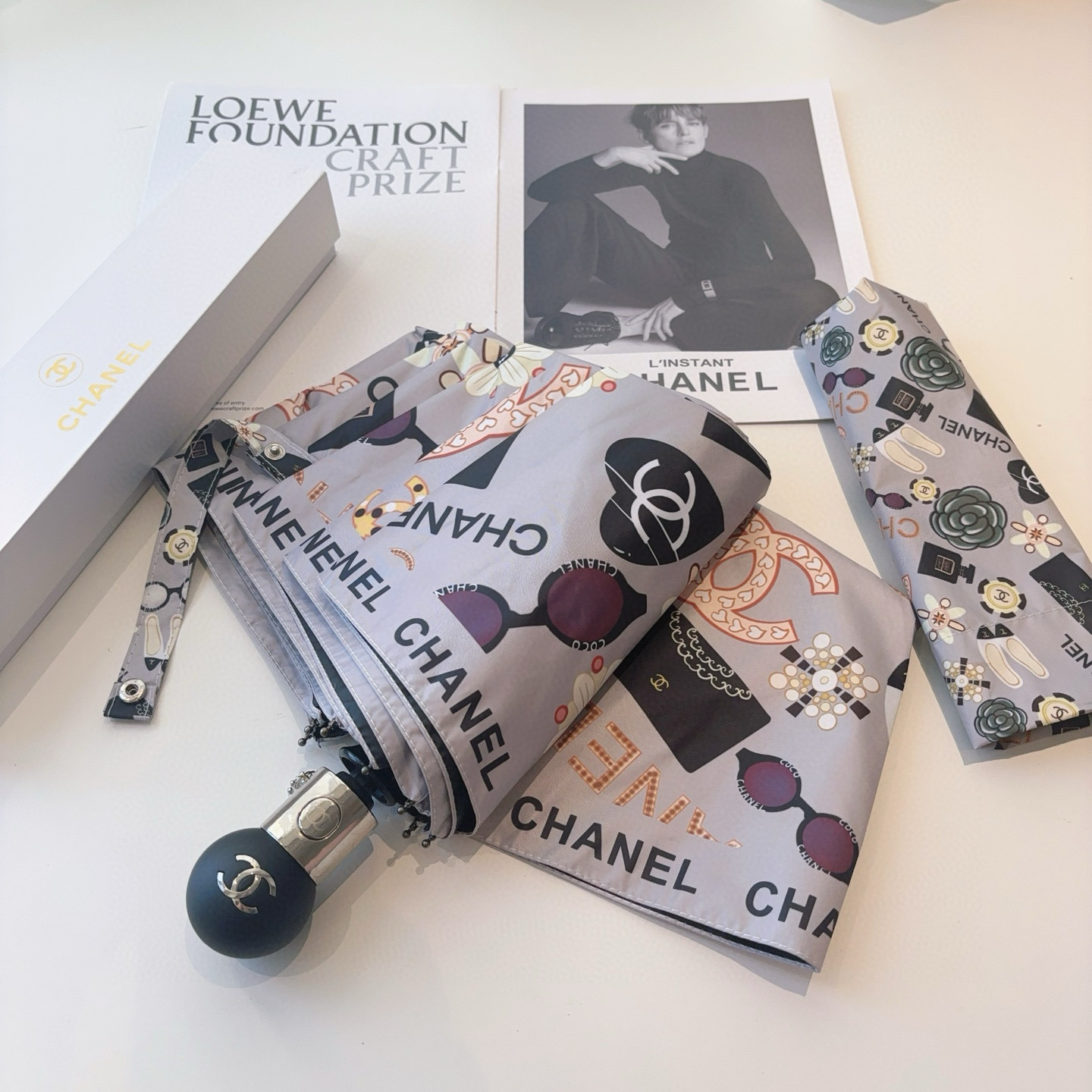  CHANEL（香奈儿）三折自动折叠晴雨伞 选用台湾进口UV防紫外线伞布 原单代工级品质 