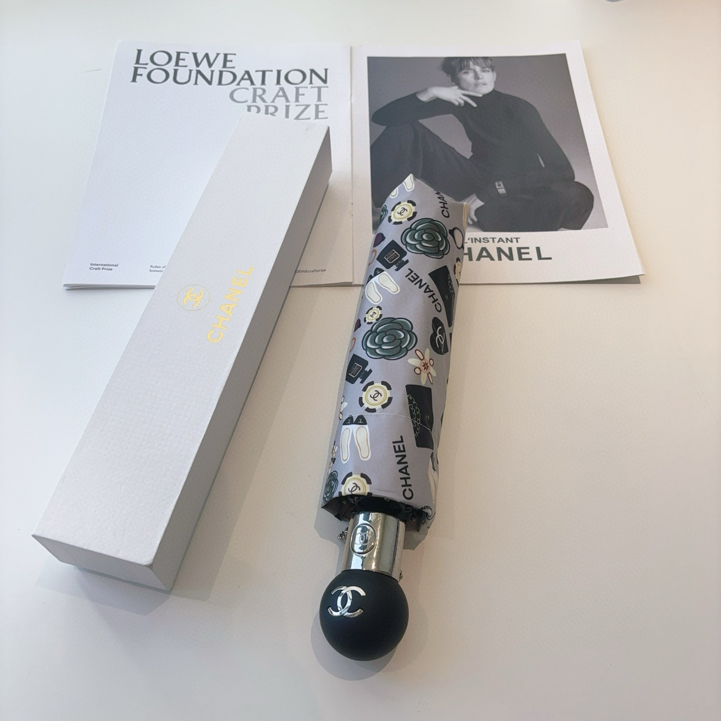  CHANEL（香奈儿）三折自动折叠晴雨伞 选用台湾进口UV防紫外线伞布 原单代工级品质 