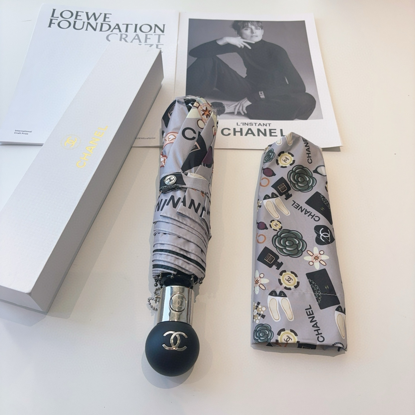  CHANEL（香奈儿）三折自动折叠晴雨伞 选用台湾进口UV防紫外线伞布 原单代工级品质 
