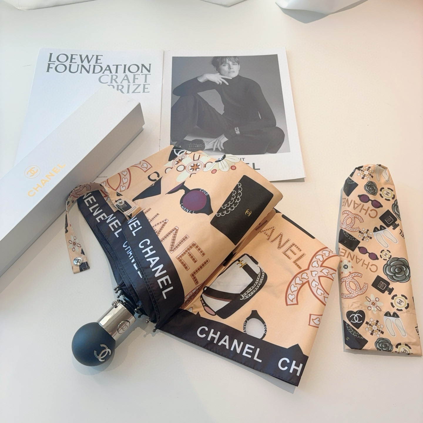  CHANEL（香奈儿）三折自动折叠晴雨伞 选用台湾进口UV防紫外线伞布 原单代工级品质 