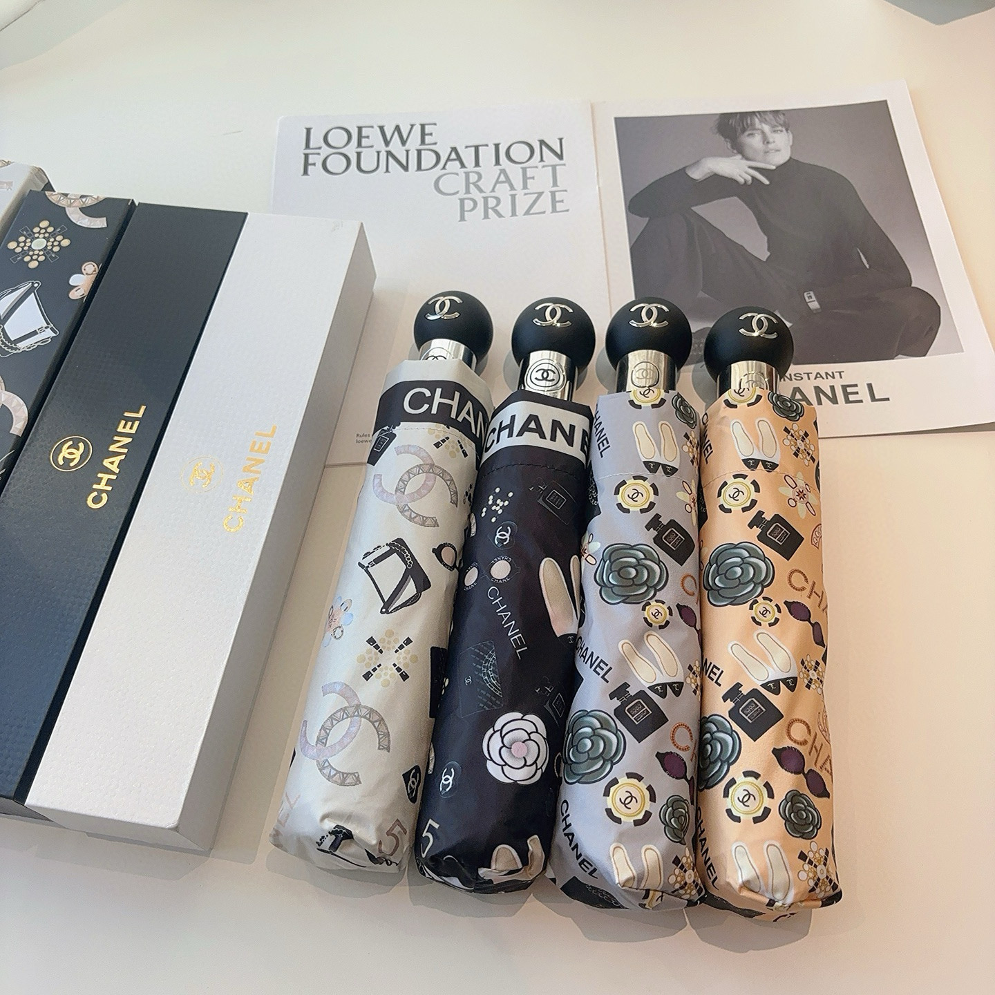  CHANEL（香奈儿）三折自动折叠晴雨伞 选用台湾进口UV防紫外线伞布 原单代工级品质 