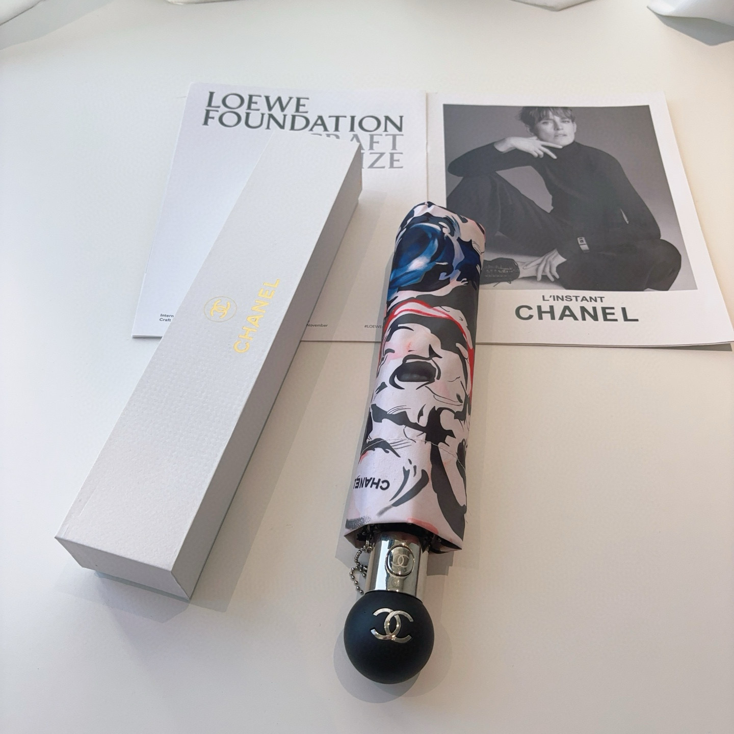  CHANEL（香奈儿）三折自动折叠晴雨伞 选用台湾进口UV防紫外线伞布 原单代工级品质 