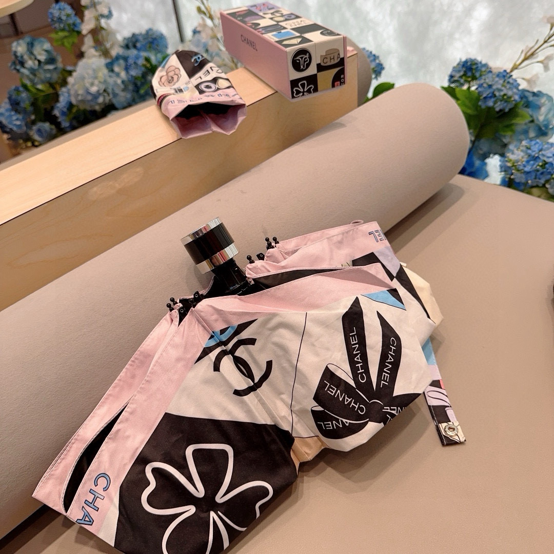  CHANEL（香奈儿）五折手动折叠晴雨伞 选用台 湾进口UV防紫外线伞布 原单代工级品质  🌹2色