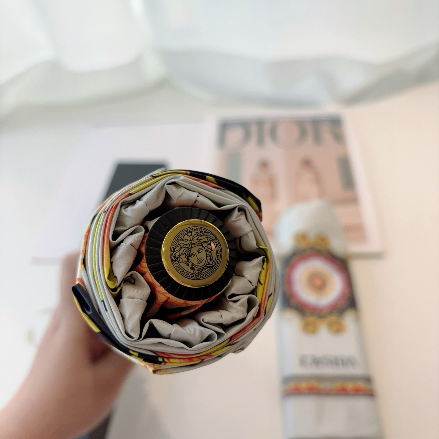  范思哲（VERSACE）新款 三折自动折叠晴雨伞 年度最新火爆单品  原单代工级品质 第一代210T碰