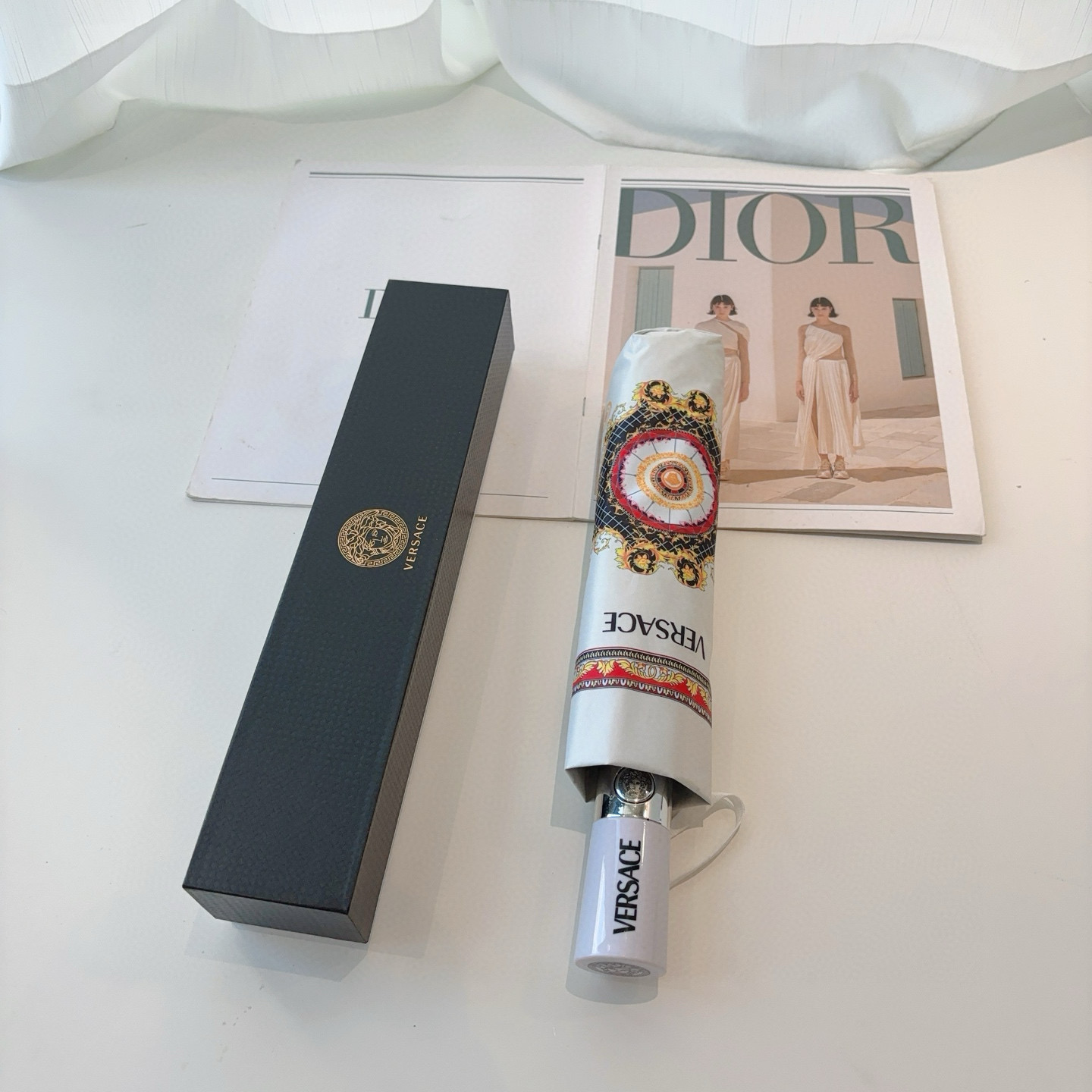  范思哲（VERSACE）新款 三折自动折叠晴雨伞 年度最新火爆单品  原单代工级品质 第一代210T碰