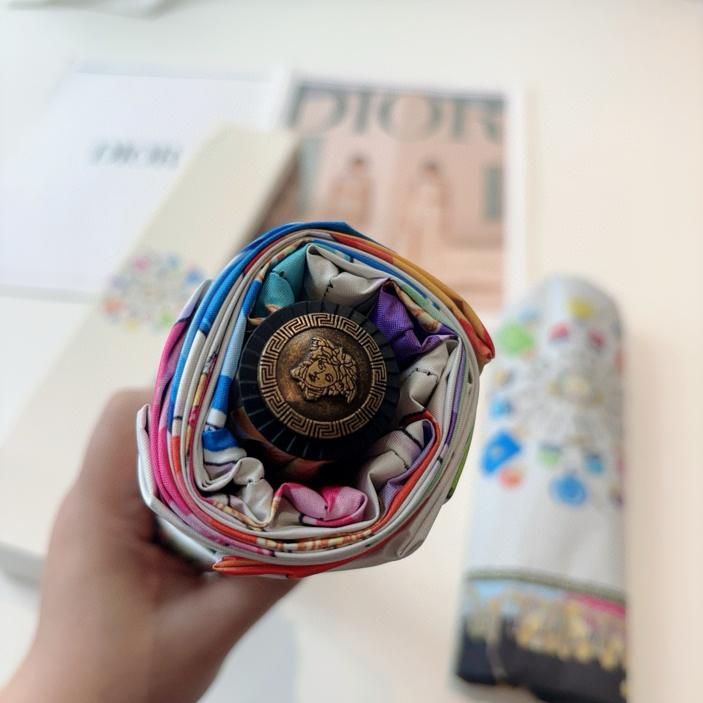  范思哲（VERSACE）新款 三折自动折叠晴雨伞 年度最新火爆单品  原单代工级品质 第一代210T碰