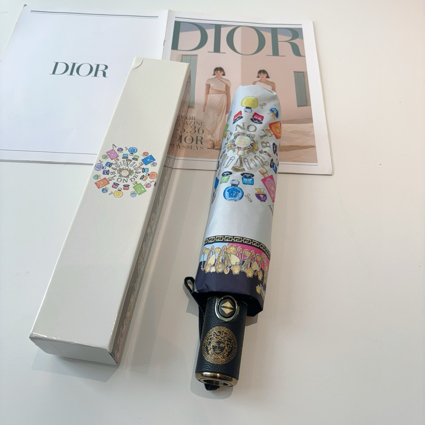  范思哲（VERSACE）新款 三折自动折叠晴雨伞 年度最新火爆单品  原单代工级品质 第一代210T碰
