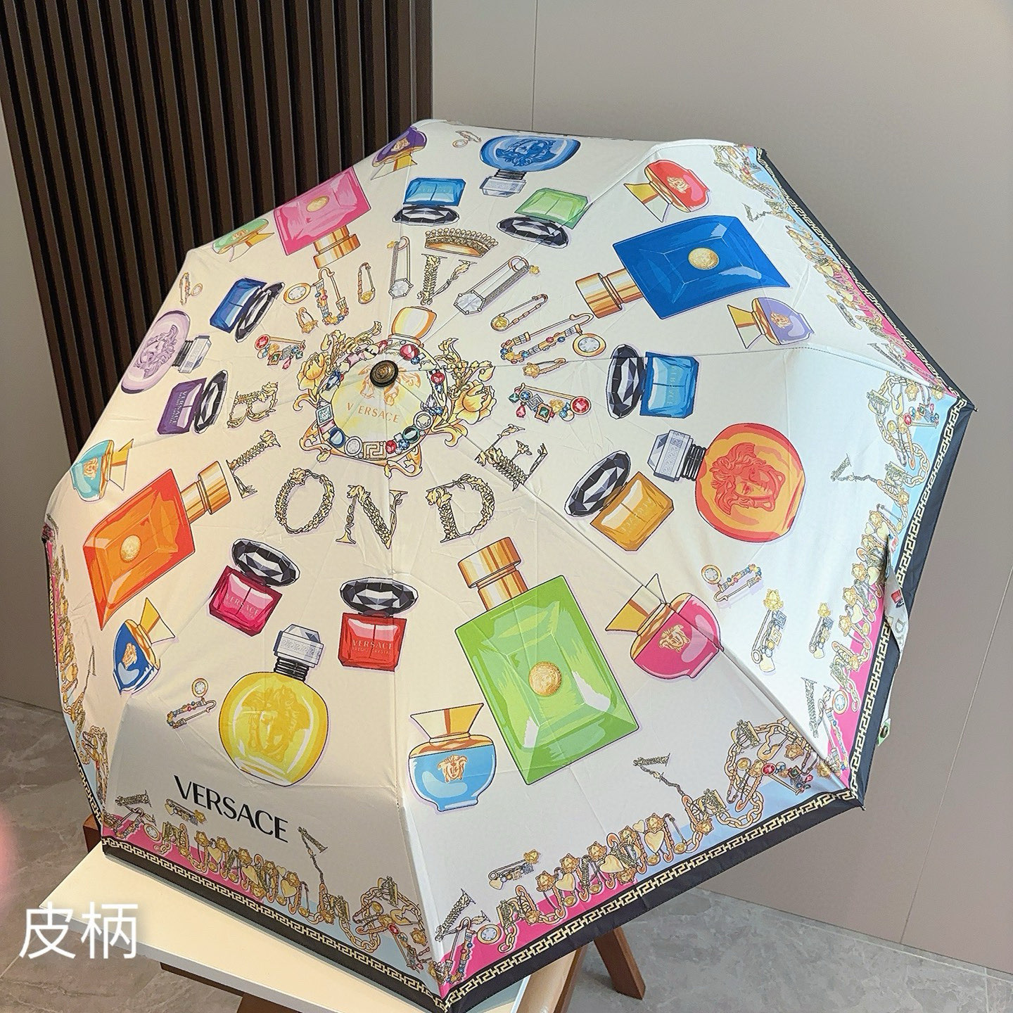  范思哲（VERSACE）新款 三折自动折叠晴雨伞 年度最新火爆单品  原单代工级品质 第一代210T碰