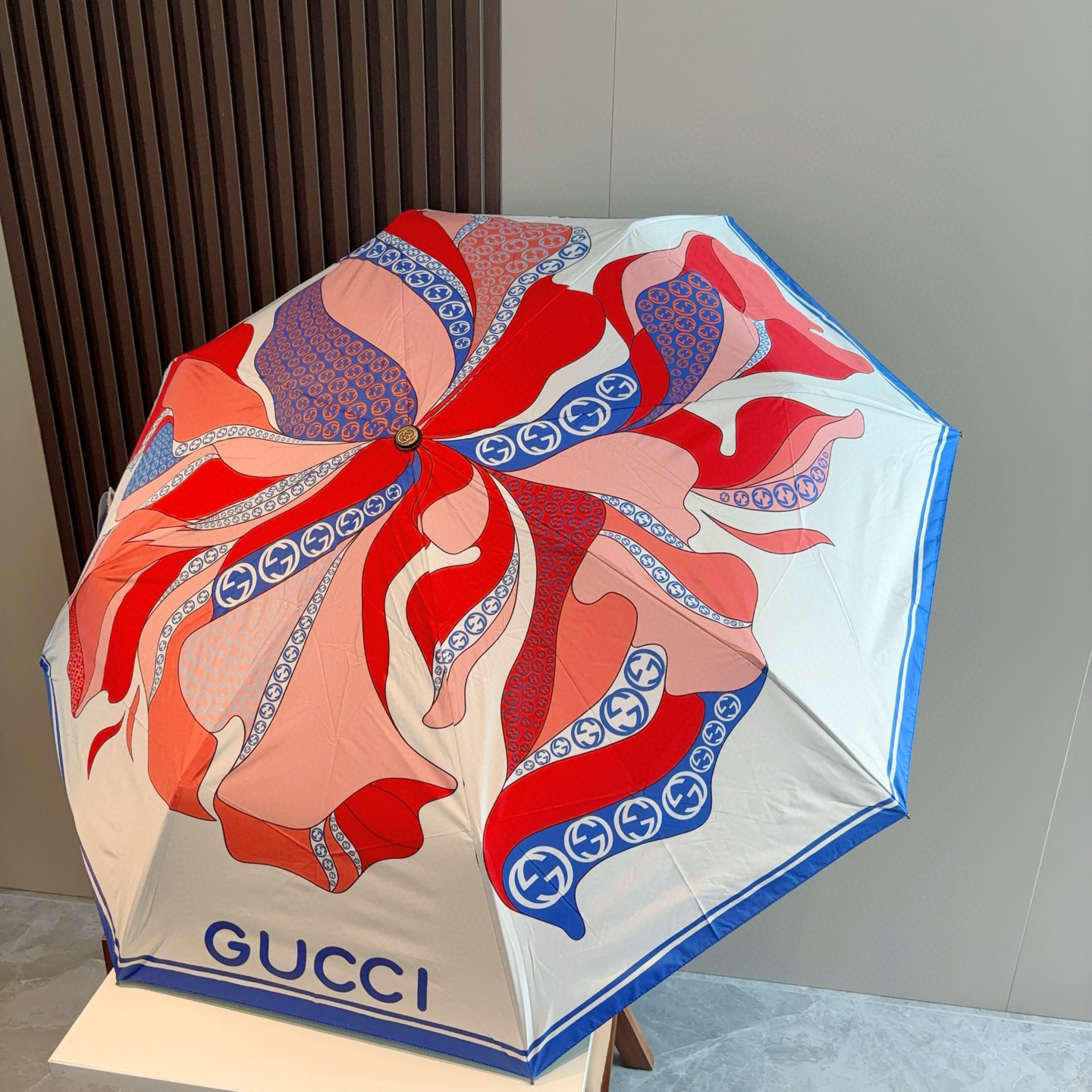 GUCCI（古奇）新款  三折自动折叠晴雨伞 选用台湾进口UV防紫外线伞布 原单代工级品质  🌹