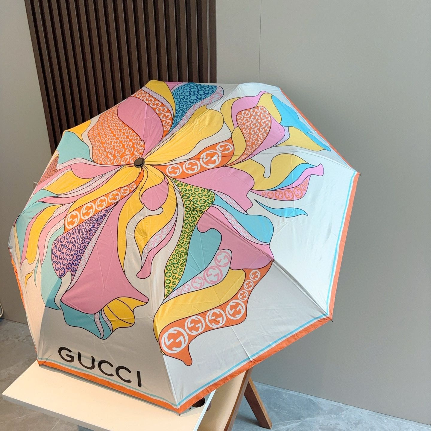 GUCCI（古奇）新款  三折自动折叠晴雨伞 选用台湾进口UV防紫外线伞布 原单代工级品质  🌹