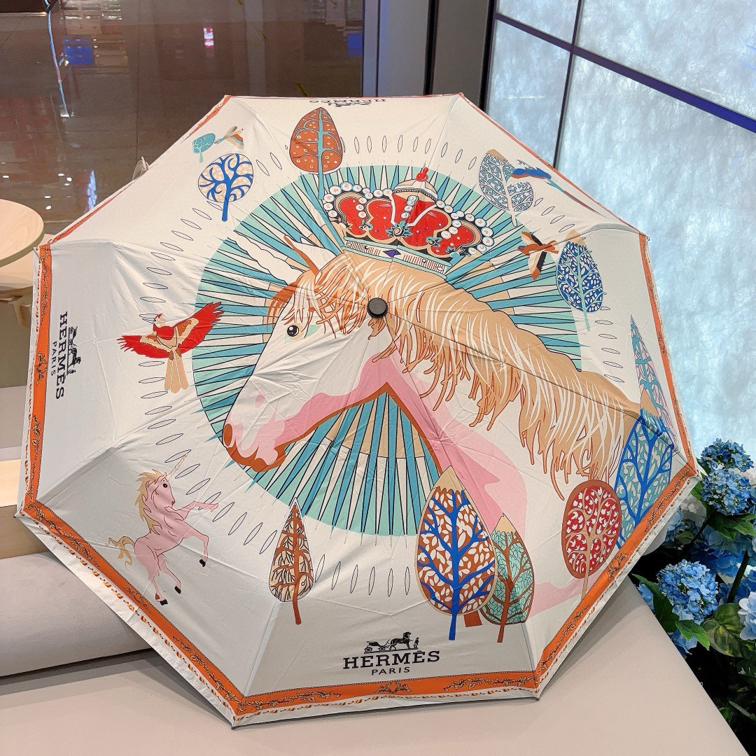 爱马仕（Hermès）   新款 极品H家三折自动伞重磅呈现 以其精湛的工艺技术和源源不断的想像力 新涂