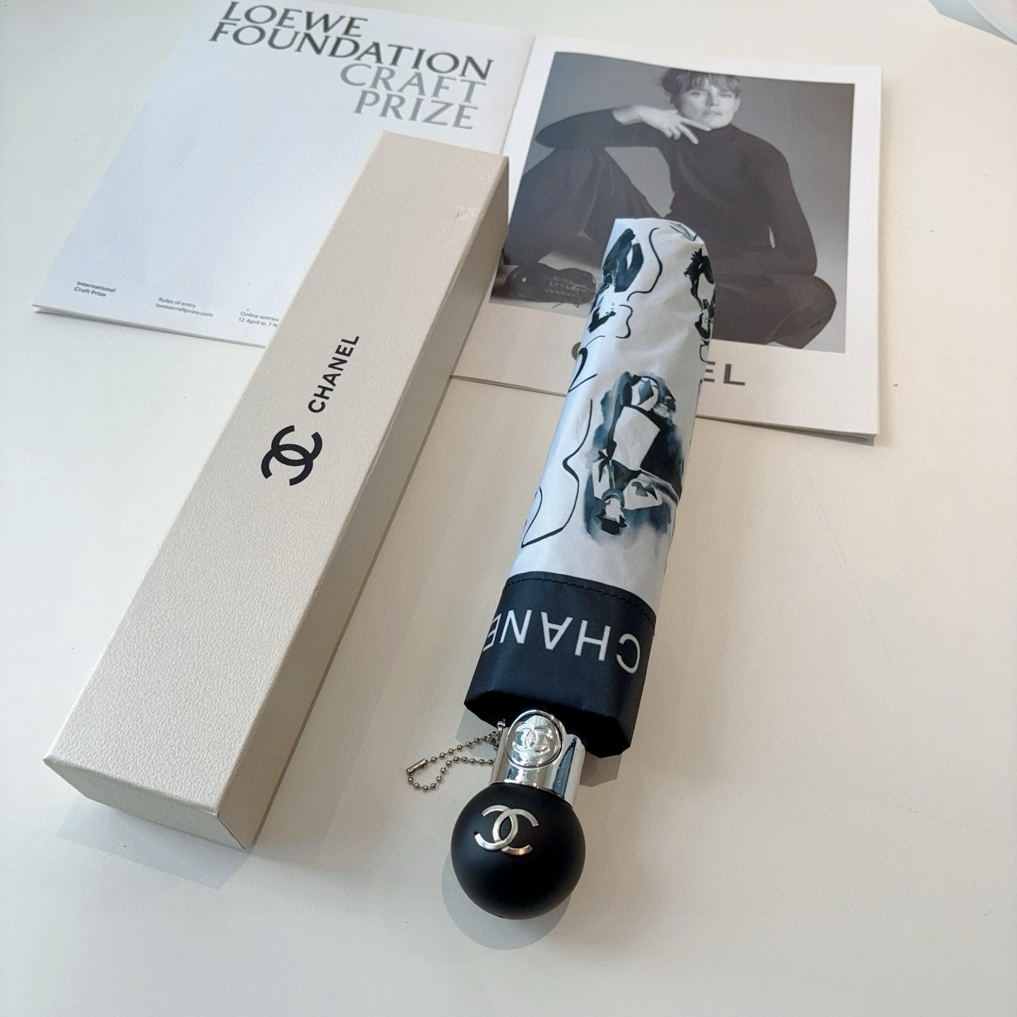  CHANEL（香奈儿）三折自动折叠晴雨伞 选用台湾进口UV防紫外线伞布 原单代工级品质 