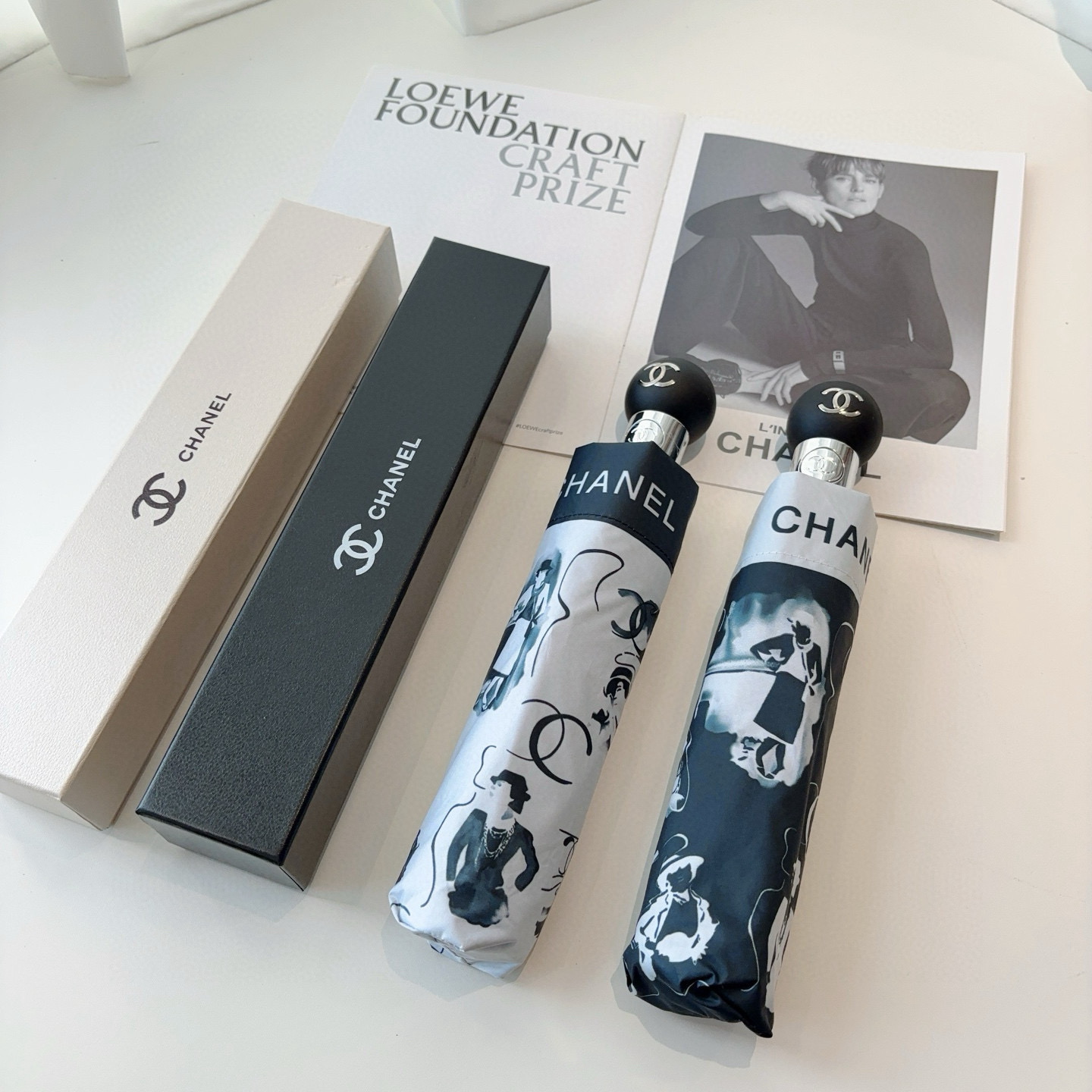  CHANEL（香奈儿）三折自动折叠晴雨伞 选用台湾进口UV防紫外线伞布 原单代工级品质 