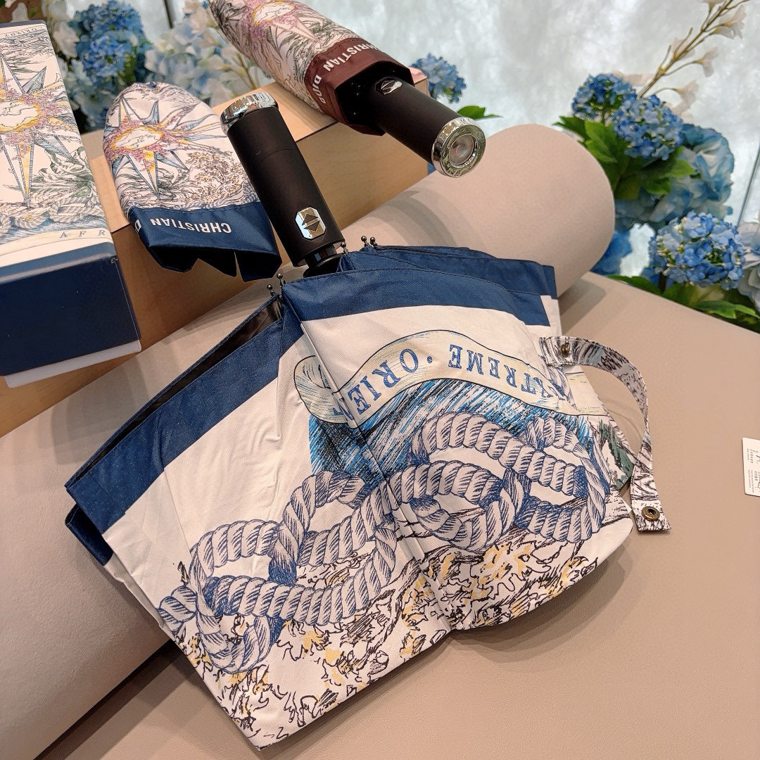  DIOR（迪奥）三折自动折叠晴雨伞  时尚原单代工品质 细节精致 看得见的品质 打破一成不变 色泽纯正