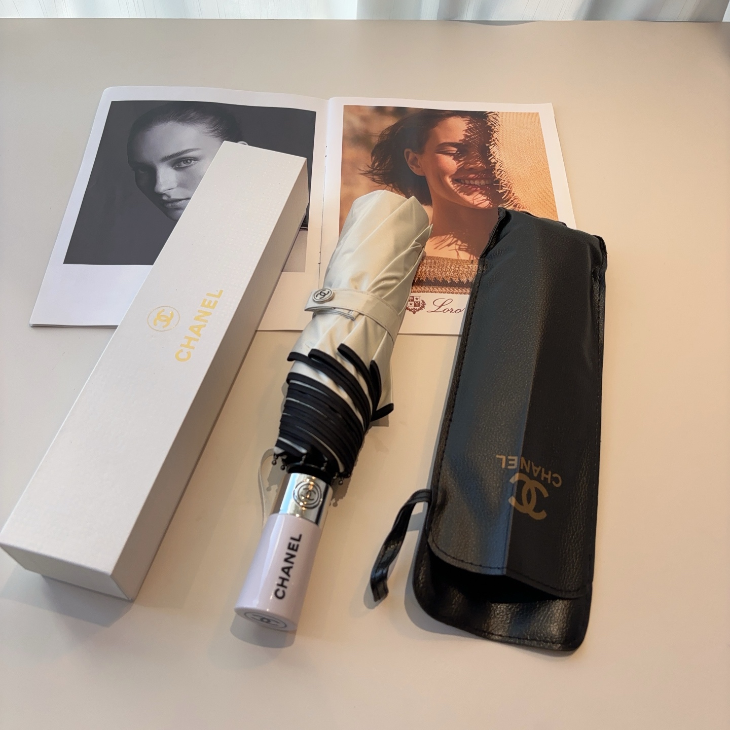 CHANEL（香奈儿）三折自动折叠晴雨伞 选用台湾进口UV防紫外线伞布 原单代工级品质
