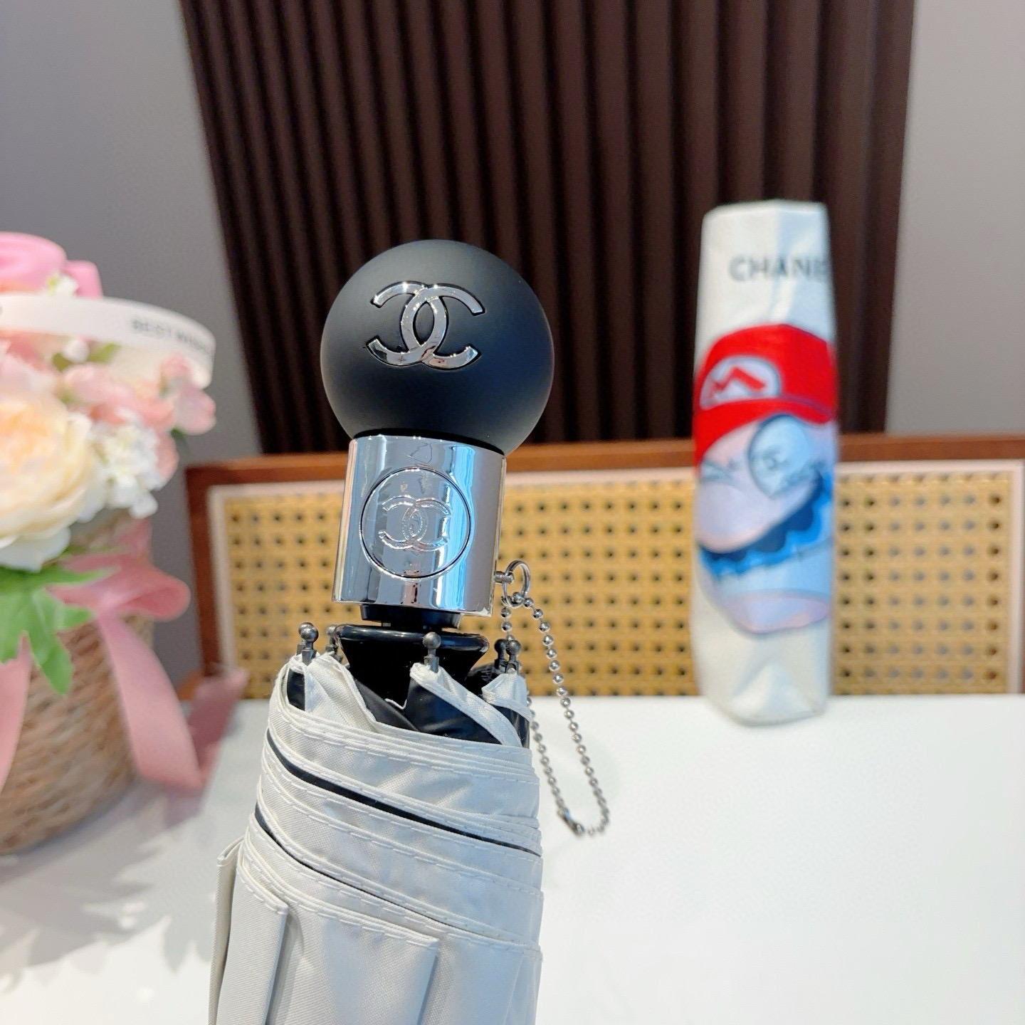  CHANEL（香奈儿）三折自动折叠晴雨伞 选用台湾进口UV防紫外线伞布 原单代工级品质 