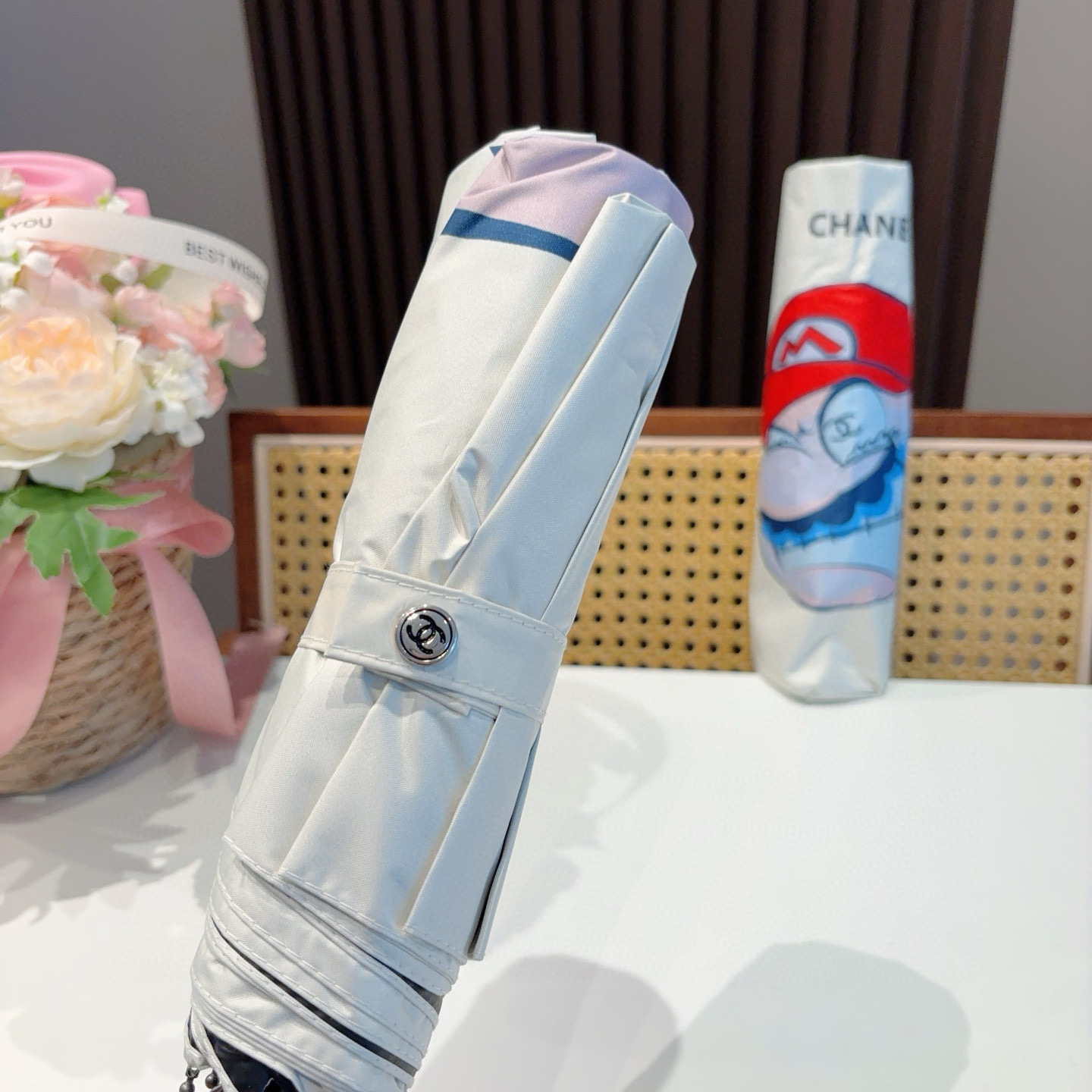  CHANEL（香奈儿）三折自动折叠晴雨伞 选用台湾进口UV防紫外线伞布 原单代工级品质 