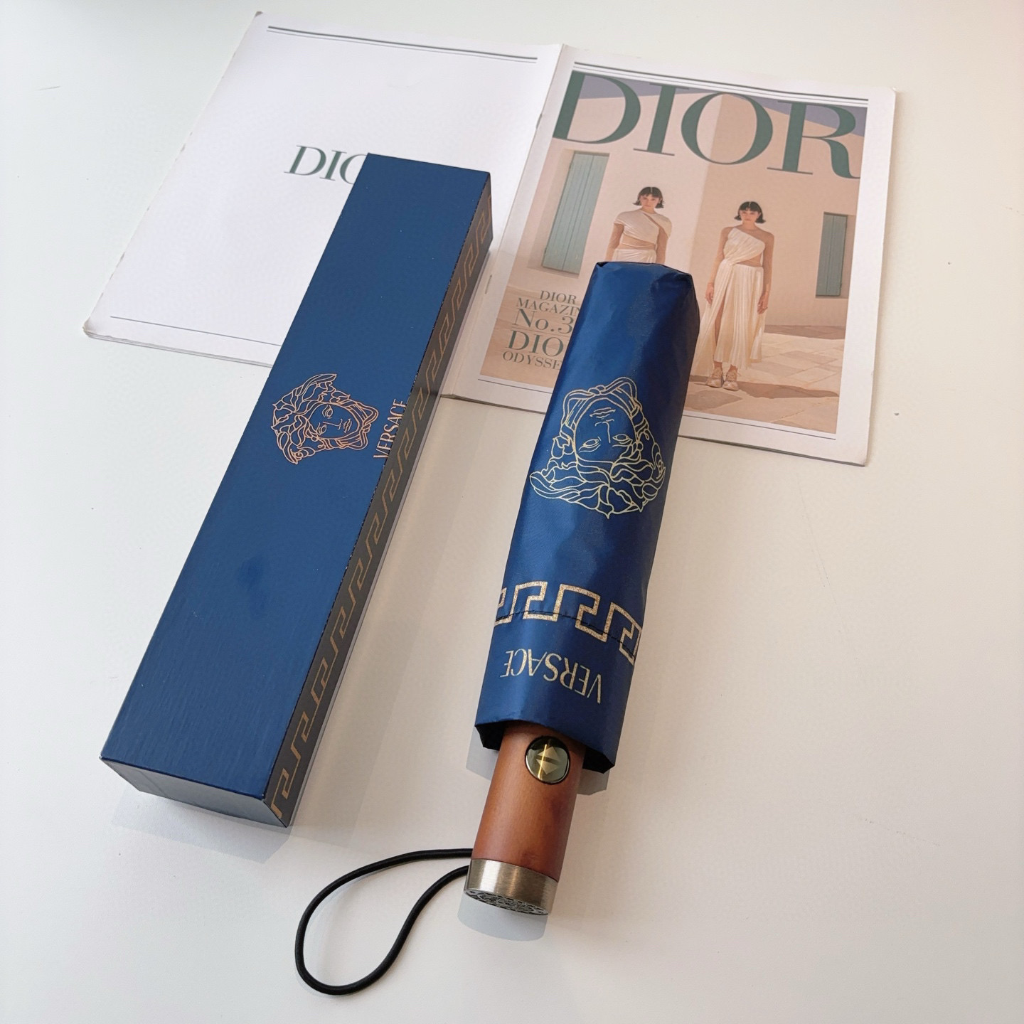  范思哲（VERSACE）新款 三折自动折叠晴雨伞 年度最新火爆单品  原单代工级品质 第一代210T碰