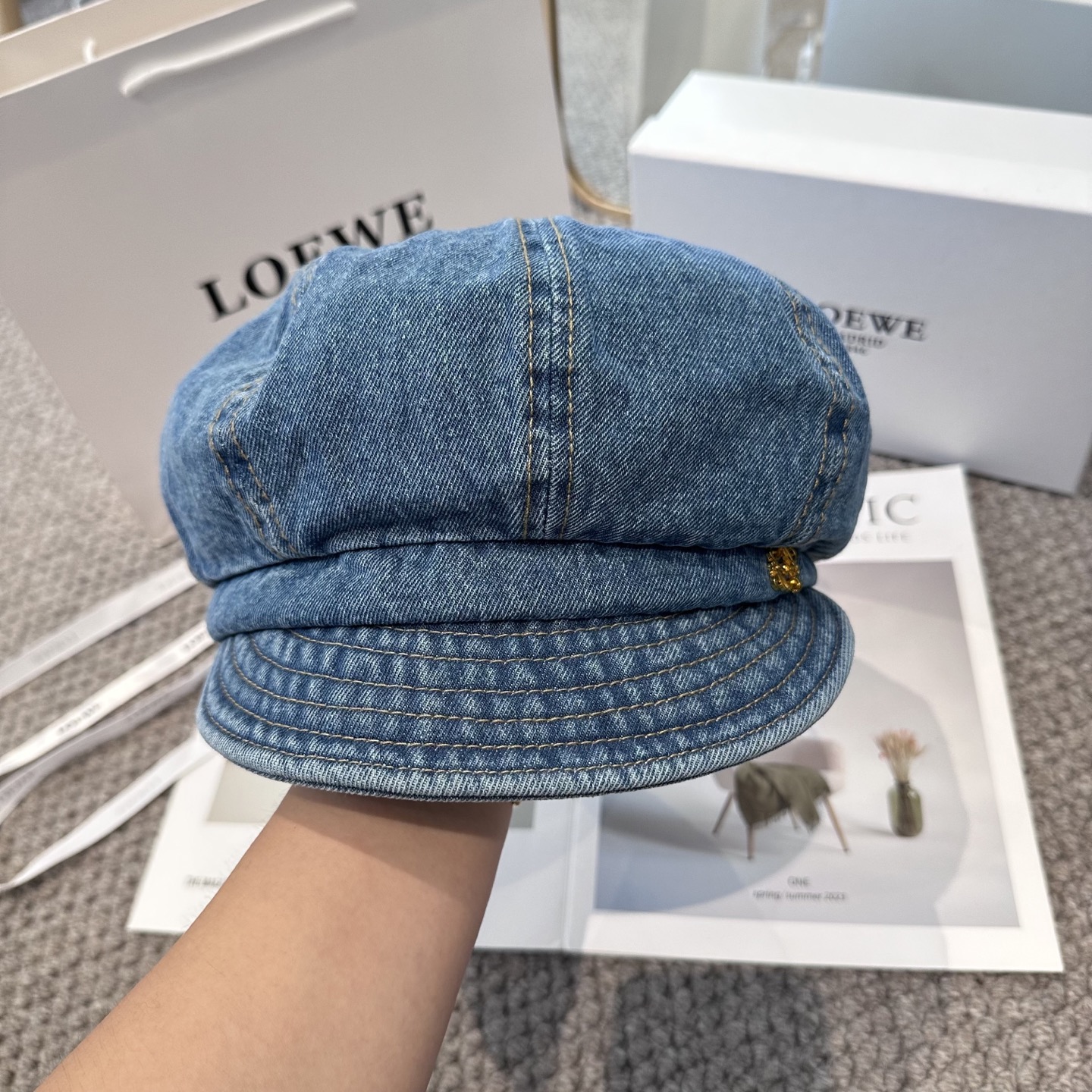 Loewe罗意威 新款复古水洗牛仔八角帽 ，高版本原单品质 简约经典logo，质感超级赞👍，精致大牌范