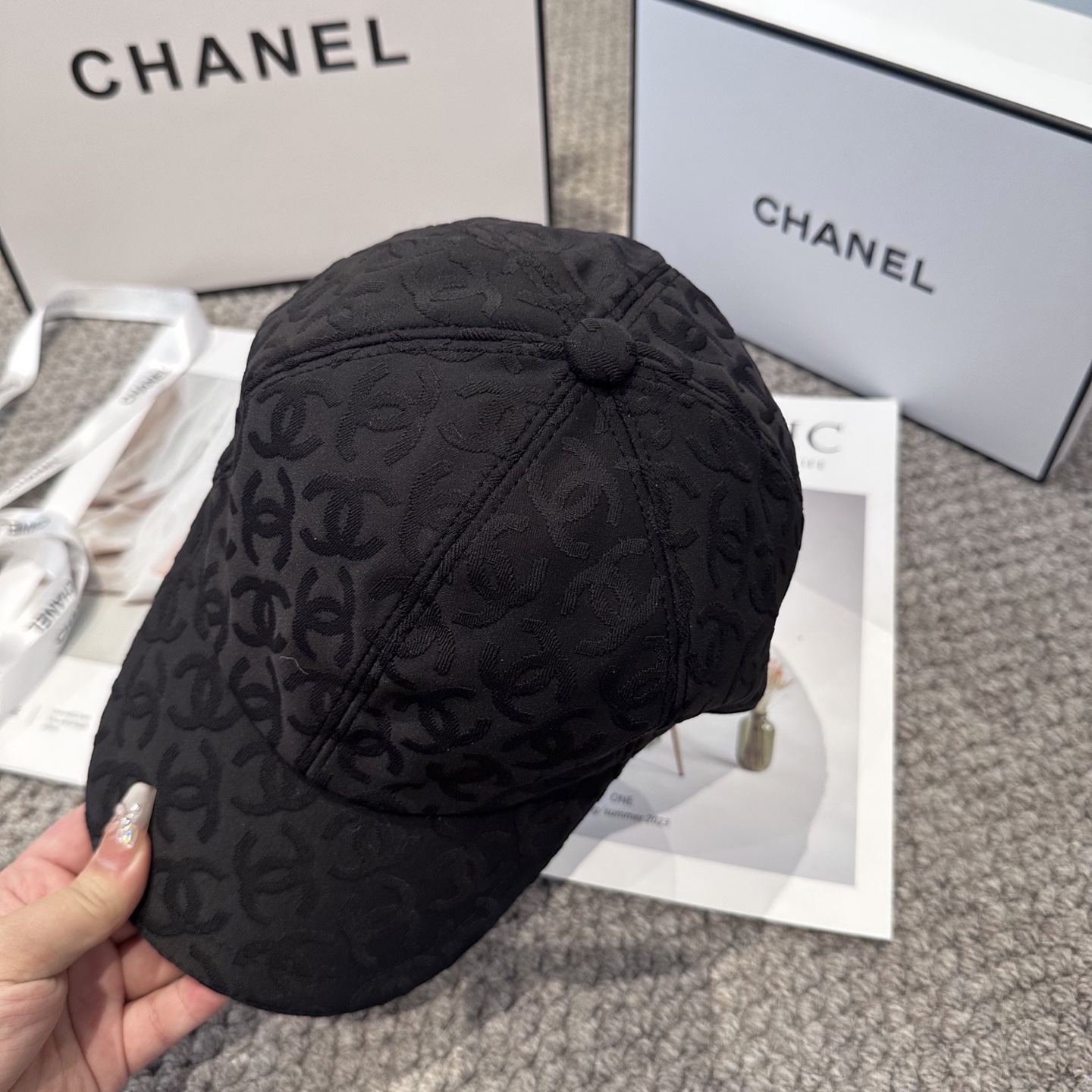 【CHANEL香奈儿】新款高级感唯美纹路小香风鸭舌帽 ，遮阳又超好搭配，出街单品 高货版本原单品质👄