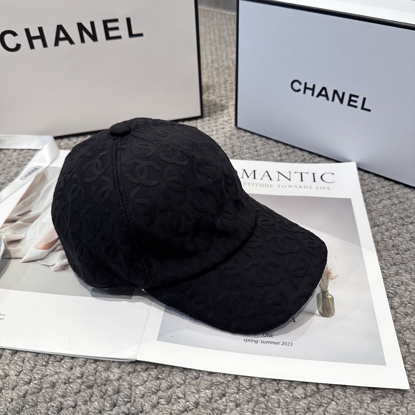 【CHANEL香奈儿】新款高级感唯美纹路小香风鸭舌帽 ，遮阳又超好搭配，出街单品 高货版本原单品质👄