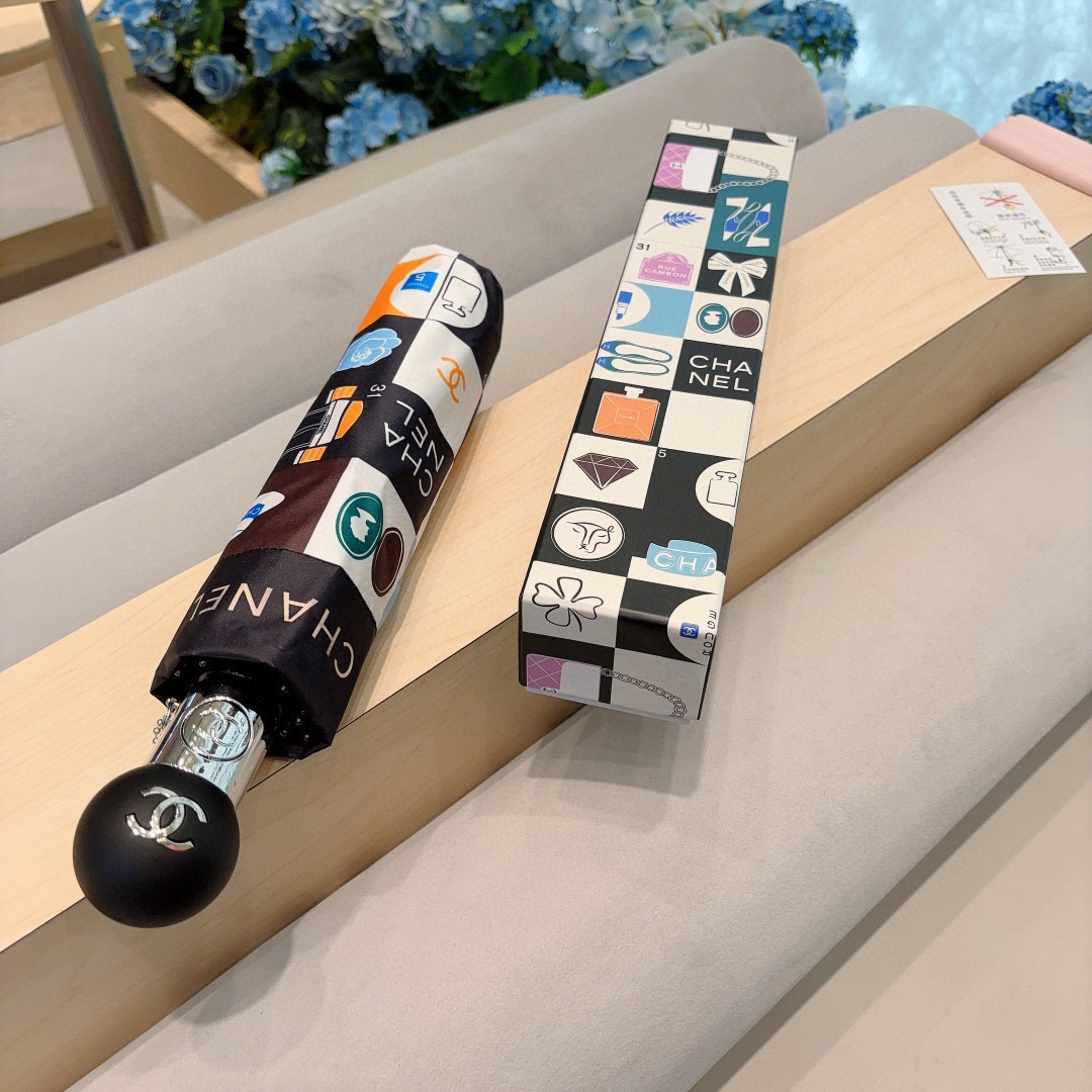  CHANEL（香奈儿）五折手动折叠晴雨伞 选用台 湾进口UV防紫外线伞布 原单代工级品质  🌹2色