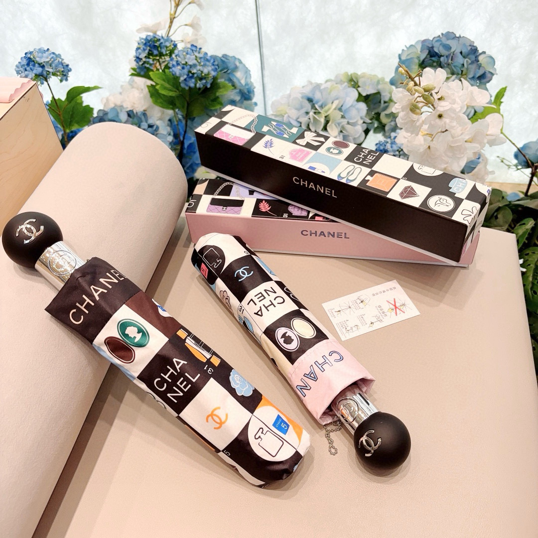  CHANEL（香奈儿）五折手动折叠晴雨伞 选用台 湾进口UV防紫外线伞布 原单代工级品质  🌹2色