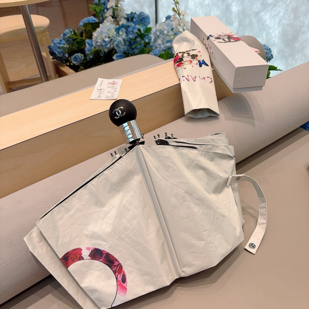  CHANEL（香奈儿）五折手动折叠晴雨伞 选用台 湾进口UV防紫外线伞布 原单代工级品质  🌹2色