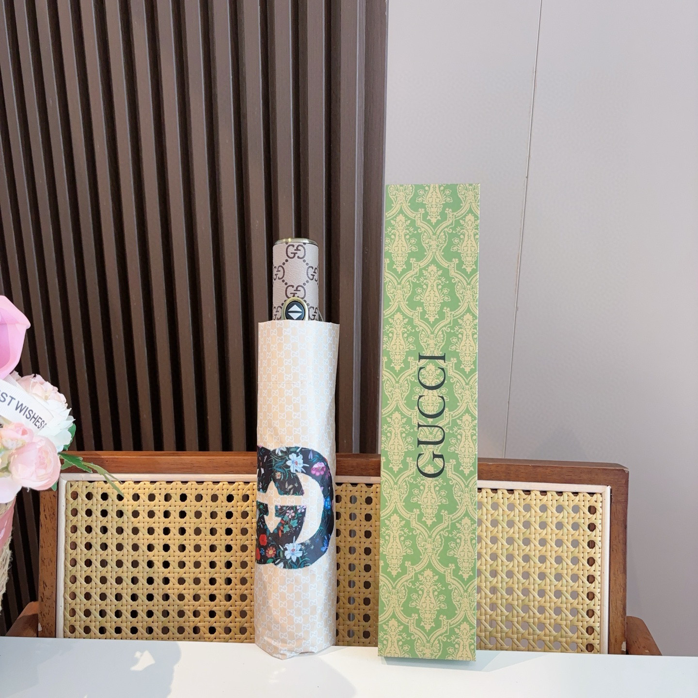 GUCCI（古奇）新款  三折自动折叠晴雨伞 选用台湾进口UV防紫外线伞布 原单代工级品质  🌹