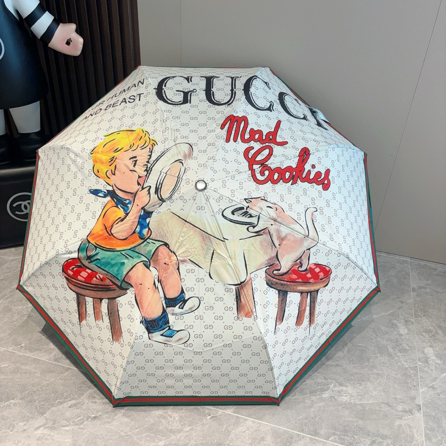 GUCCI（古奇）新款  三折自动折叠晴雨伞 选用台湾进口UV防紫外线伞布 原单代工级品质  🌹