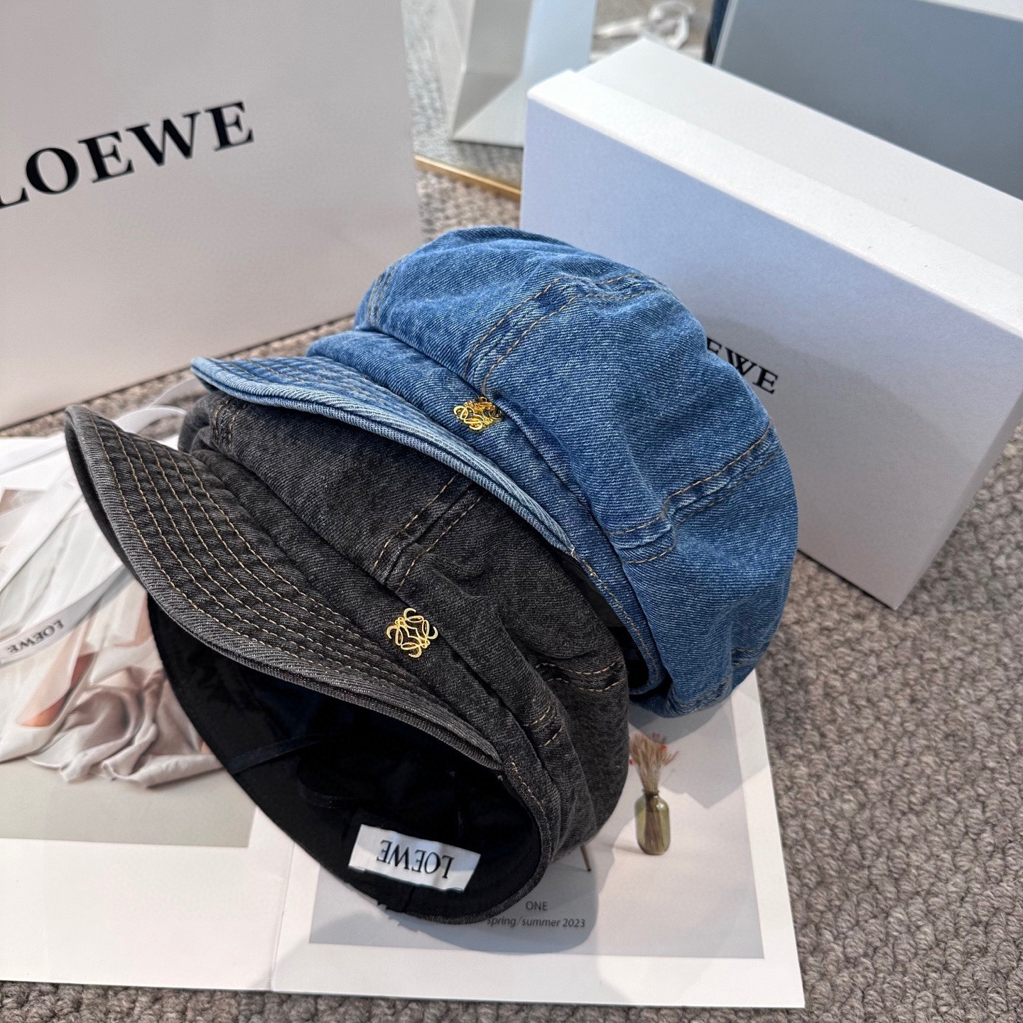  Loewe罗意威 新款复古水洗牛仔八角帽 ，高版本原单品质 简约经典logo，质感超级赞👍，精致大牌范
