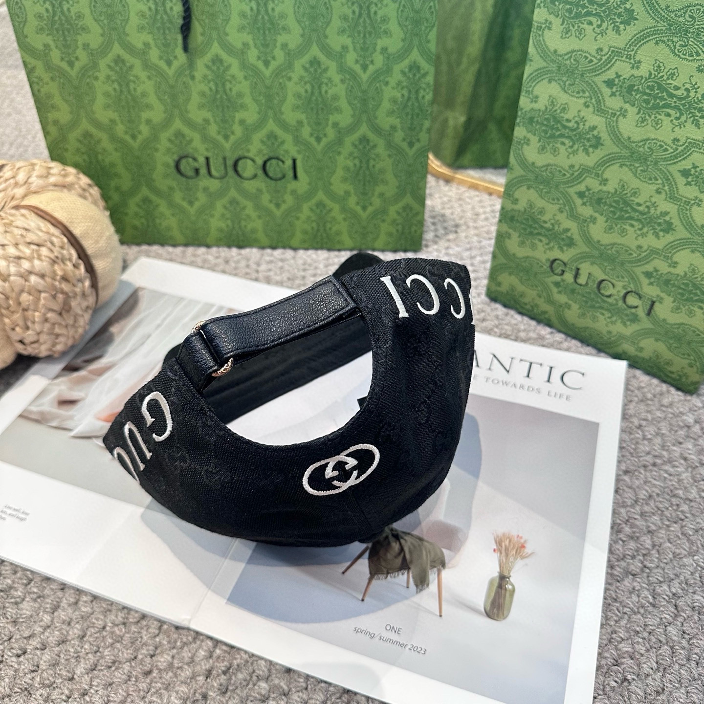  GUCCI古奇棒球帽2025新款gg提花 工艺非常精美 高档大气上档次！低调奢华，方便携带！