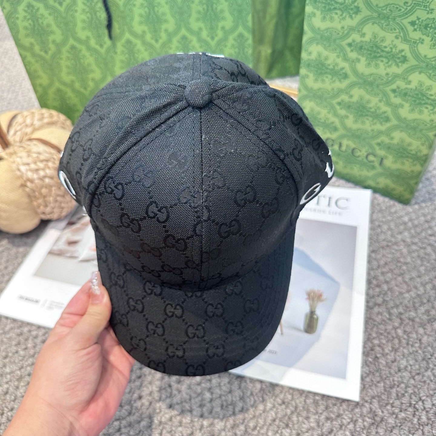  GUCCI古奇棒球帽2025新款gg提花 工艺非常精美 高档大气上档次！低调奢华，方便携带！