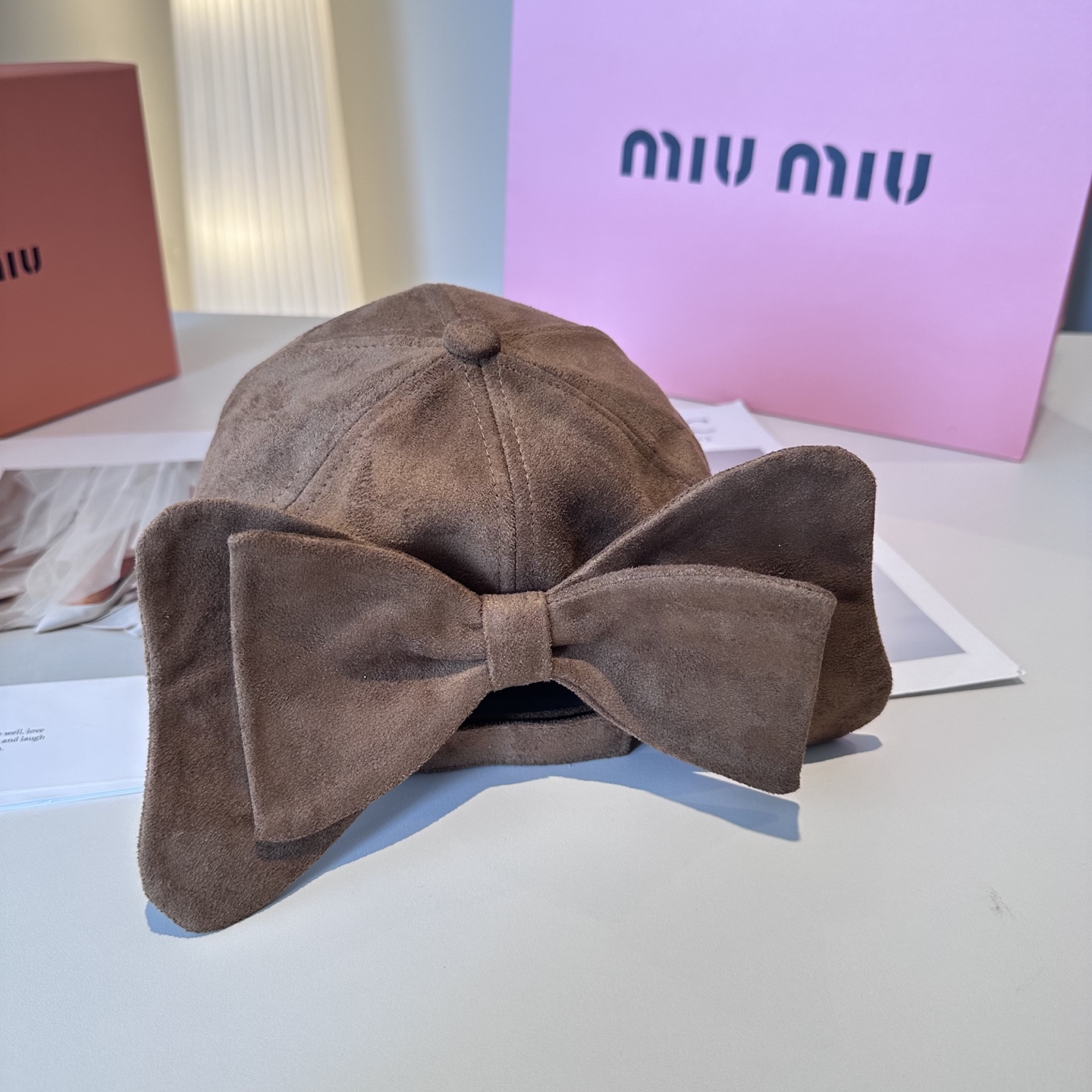  miumiu缪缪 新款绒面 蝴蝶结鸭舌帽，高端定制，百搭时尚精致💍3色