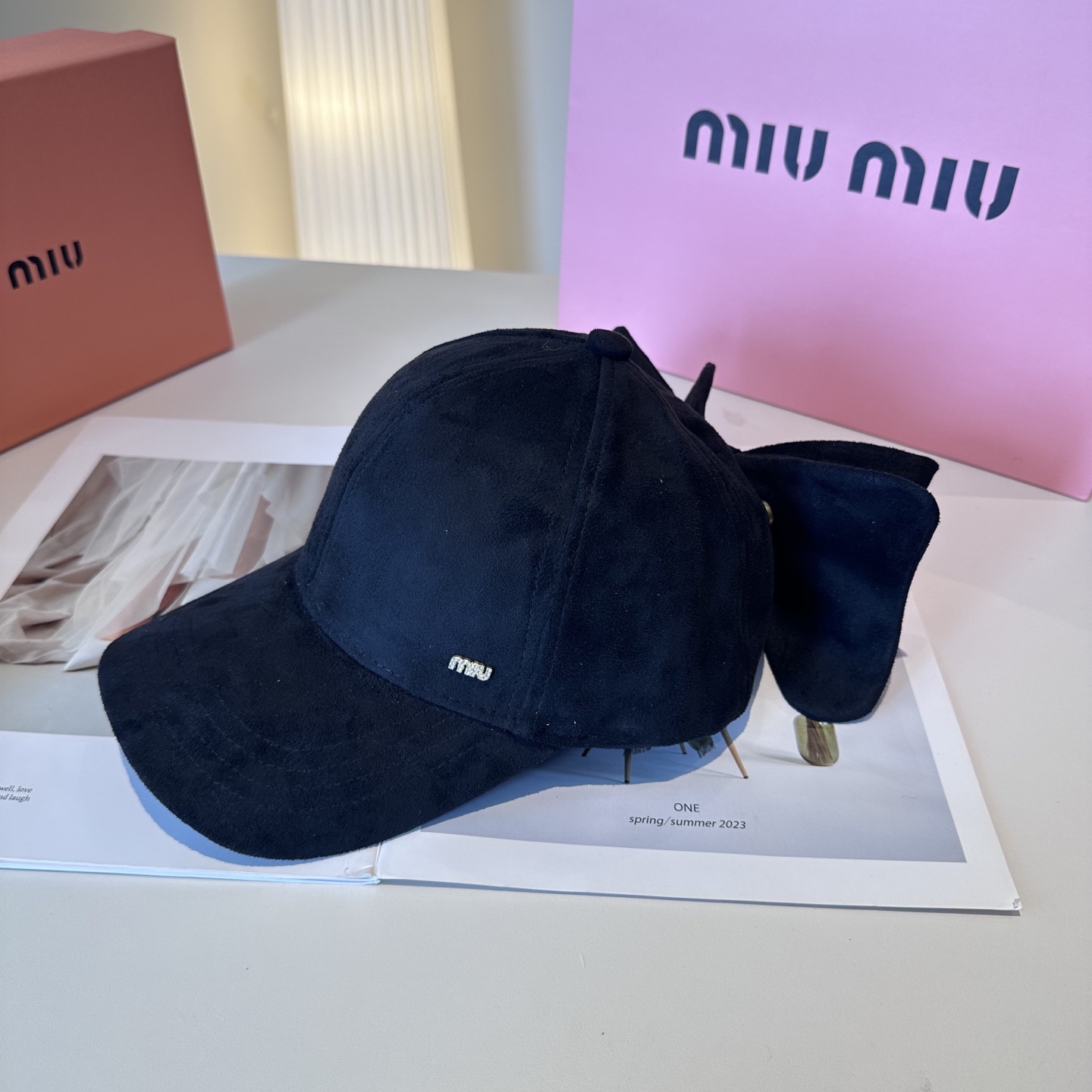  miumiu缪缪 新款绒面 蝴蝶结鸭舌帽，高端定制，百搭时尚精致💍3色
