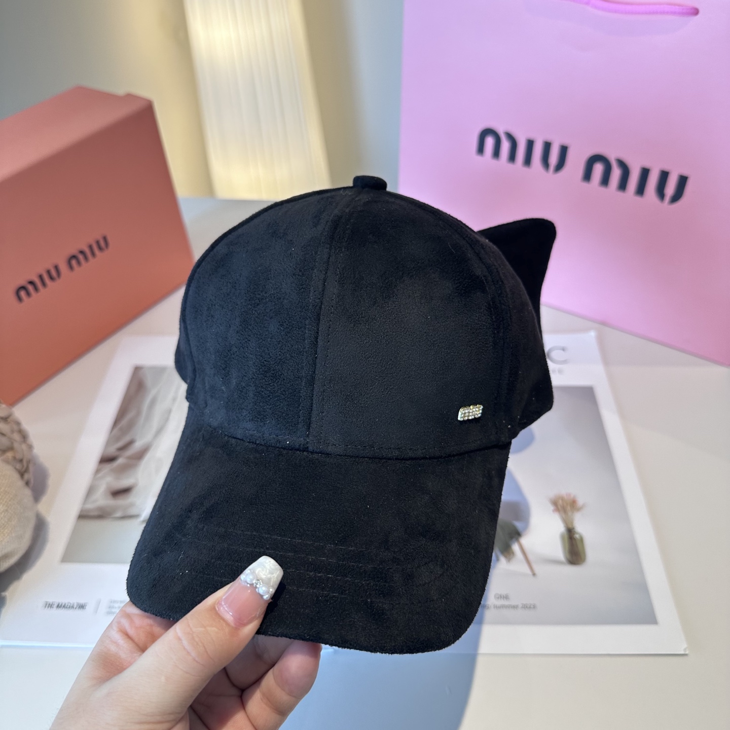  miumiu缪缪 新款绒面 蝴蝶结鸭舌帽，高端定制，百搭时尚精致💍3色