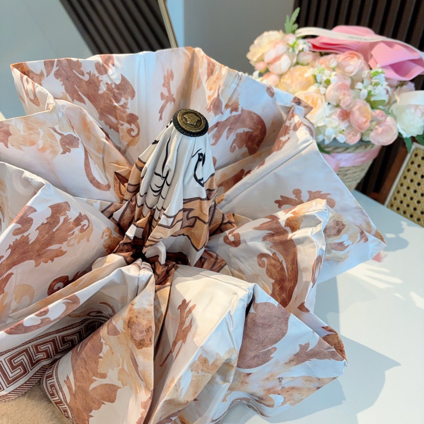  范思哲（VERSACE）新款 三折自动折叠晴雨伞 年度最新火爆单品  原单代工级品质 第一代210T碰