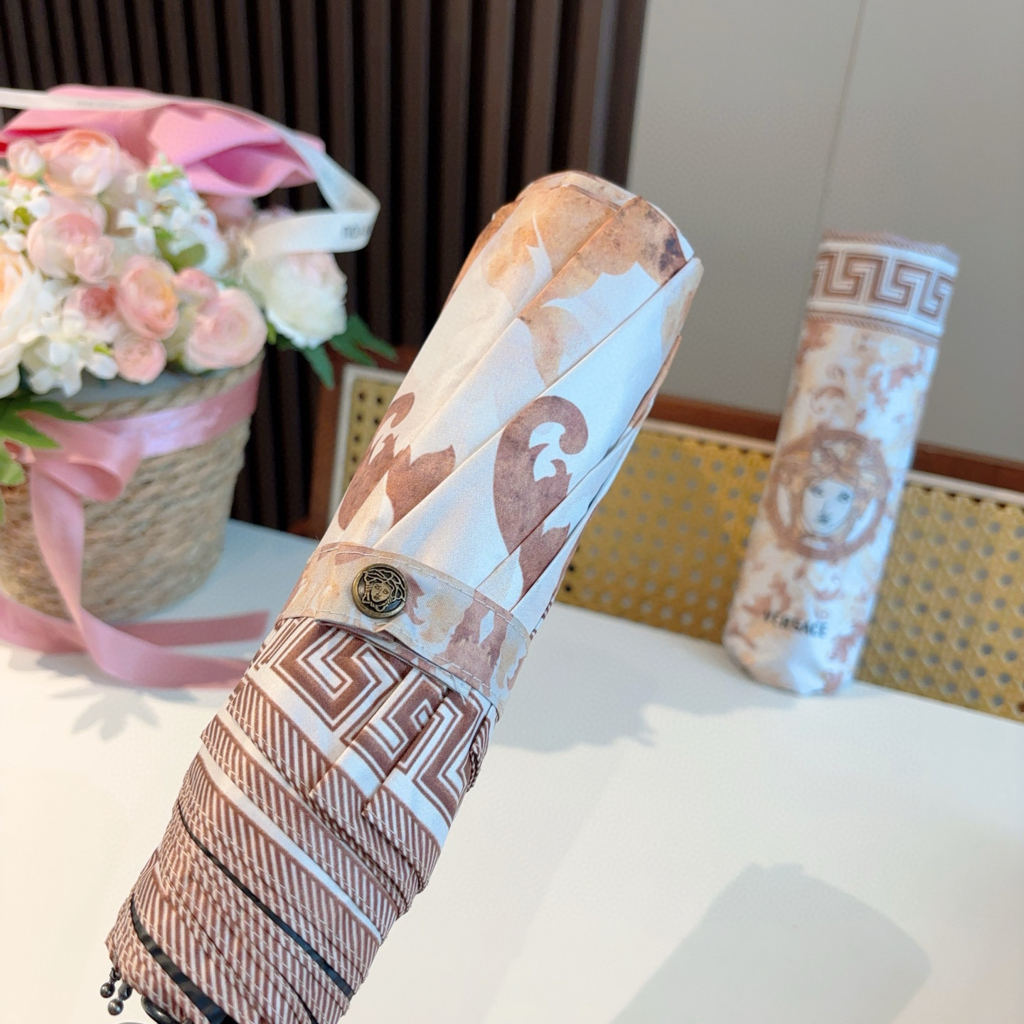  范思哲（VERSACE）新款 三折自动折叠晴雨伞 年度最新火爆单品  原单代工级品质 第一代210T碰