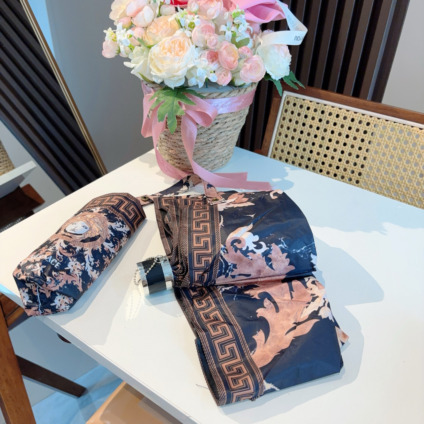  范思哲（VERSACE）新款 五折自动折叠晴雨伞 年度最新火爆单品  原单代工级品质 第一代210T碰