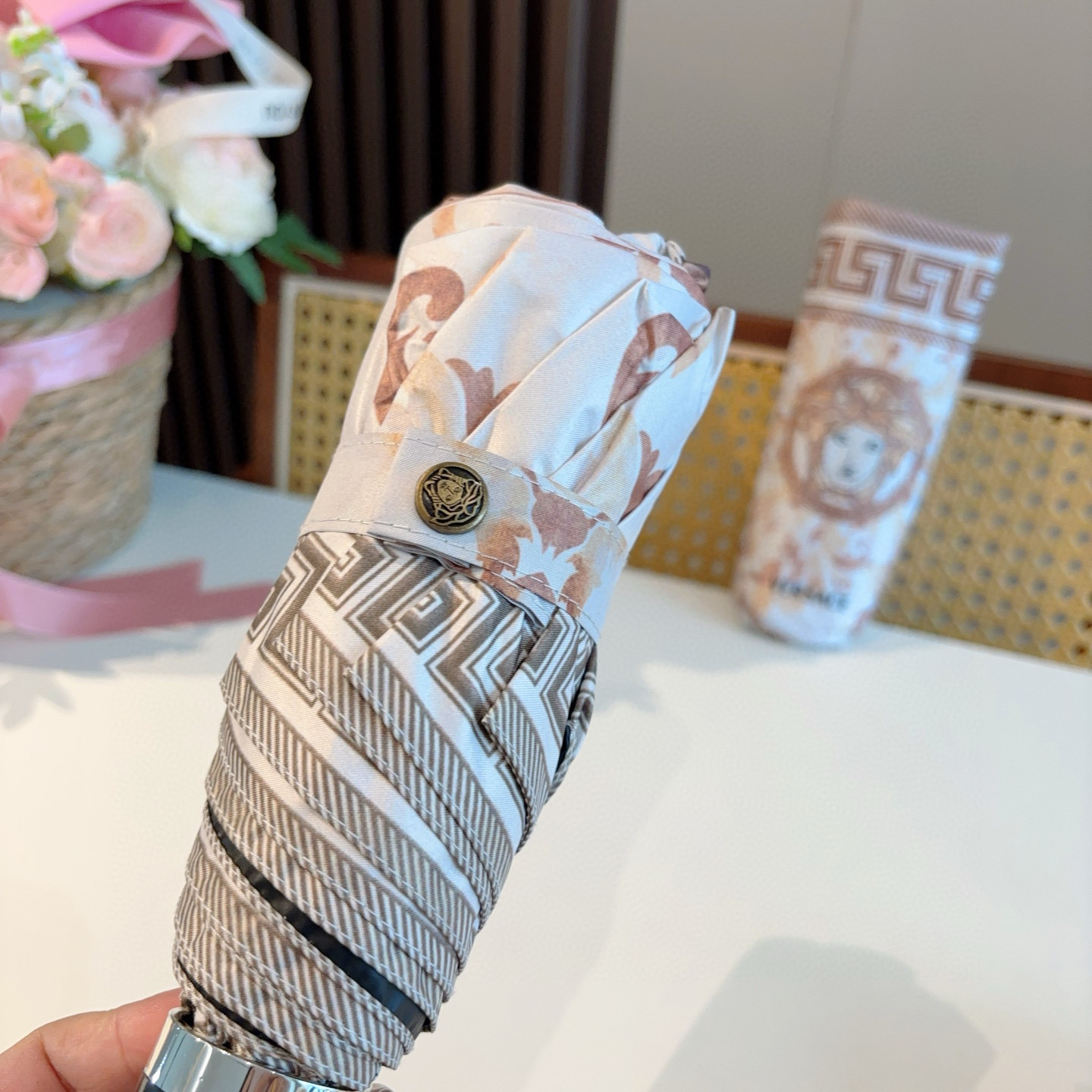  范思哲（VERSACE）新款 五折自动折叠晴雨伞 年度最新火爆单品  原单代工级品质 第一代210T碰