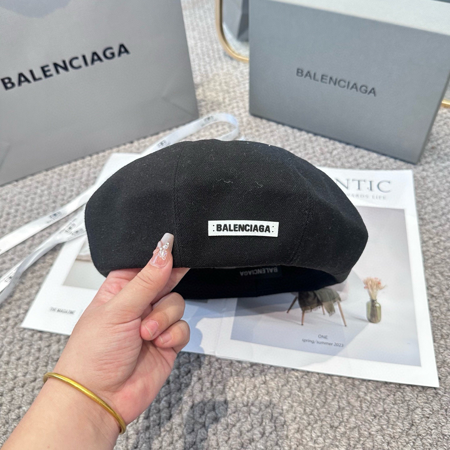  巴黎世家 贝雷帽子女春秋网红日系复古百搭画家帽品脸小凹造型八角帽