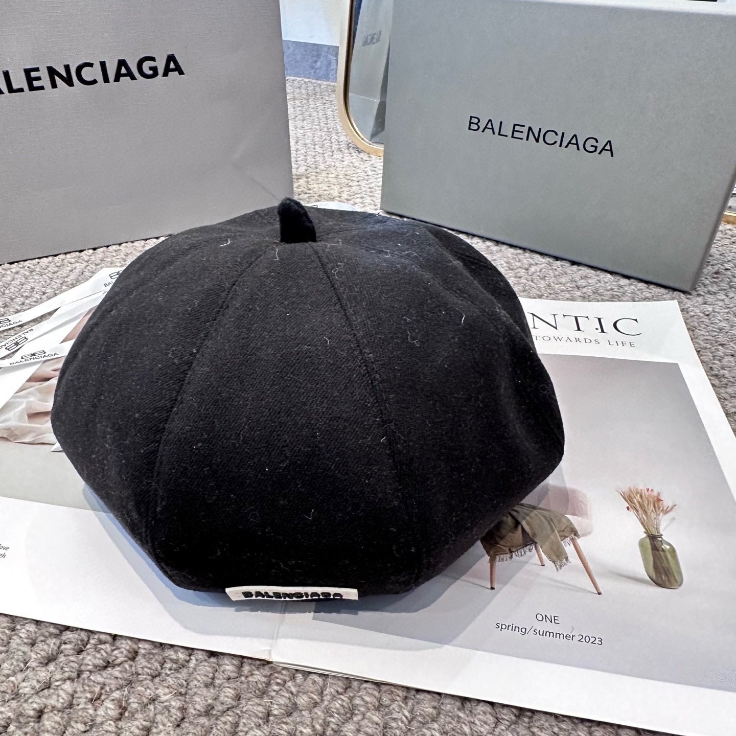  巴黎世家 贝雷帽子女春秋网红日系复古百搭画家帽品脸小凹造型八角帽