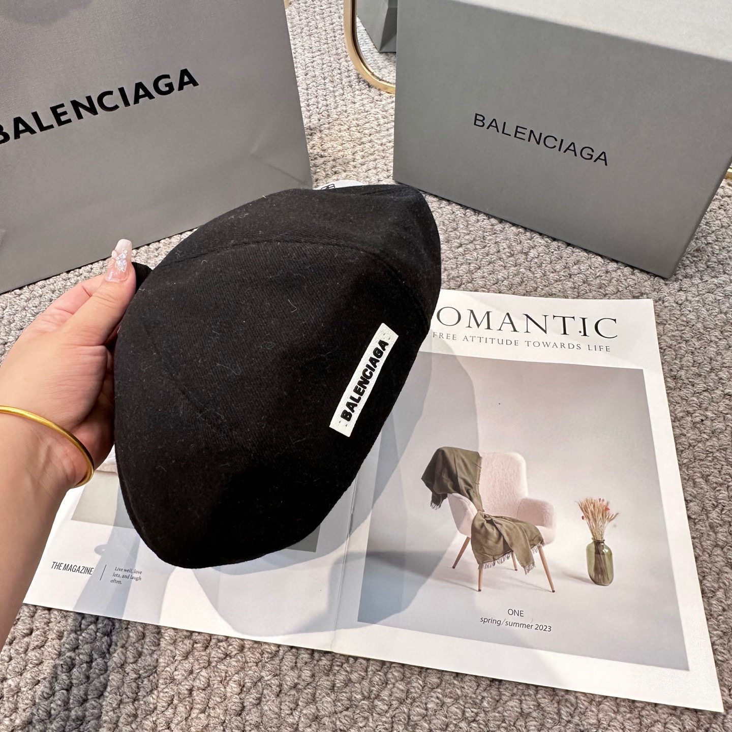  巴黎世家 贝雷帽子女春秋网红日系复古百搭画家帽品脸小凹造型八角帽